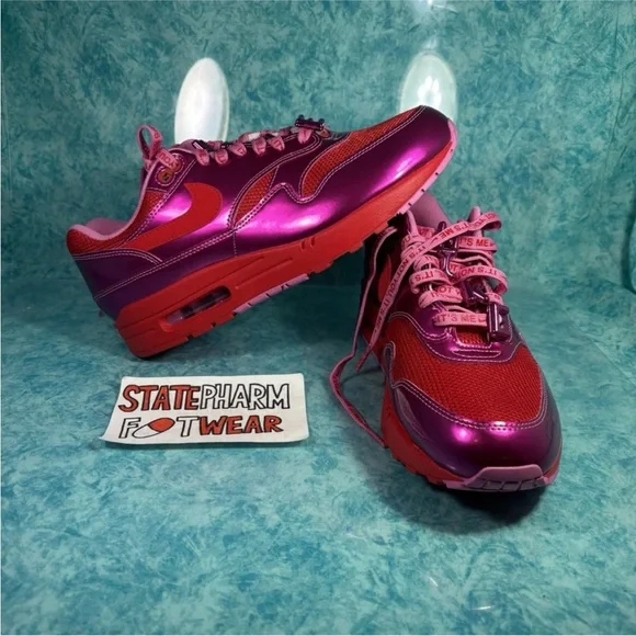 Nike Air Max 1 Men’s Patent Pink Low Top Retro Cushioned Shoes Sneakers Size 10 - Picture 1 of 5
